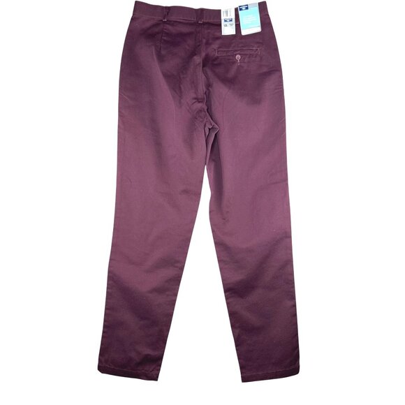 Dockers Women’s Flat Front Slim Tapered Pants Khaki Burgundy Size 12L - Picture 3 of 16